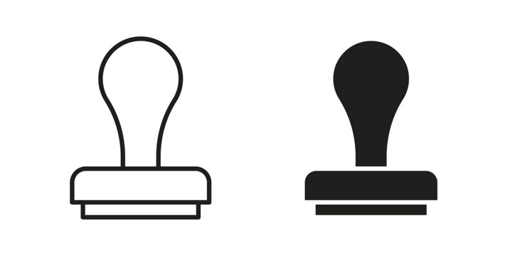 Approval stamp icons vector Collection Clipart Pack. icon with editable line stroke