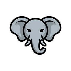 Elephant head icon on White Background Vector Art Illustration on white background.	