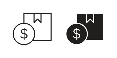 Cash on delivery icons vector Collection Clipart Pack. icon with editable line stroke