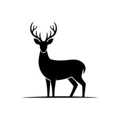 Obraz premium Reindeer icon on White Background Vector Art Illustration on white background.
