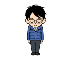 お辞儀をする営業マンの男性