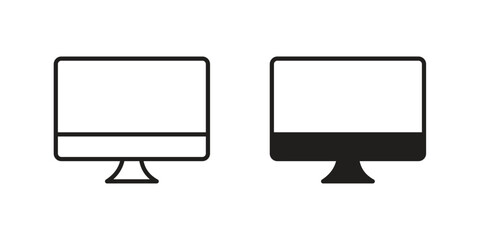 Desktop icons vector Collection Clipart Pack. icon with editable line stroke