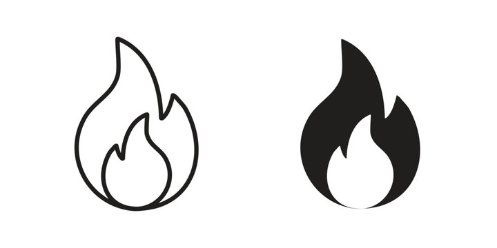 Fire icons vector Collection Clipart Pack. icon with editable line stroke