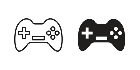 Game controller icons vector Collection Clipart Pack. icon with editable line stroke © Win