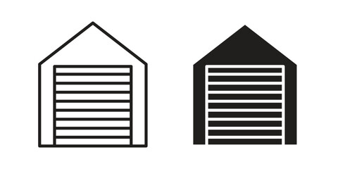 Garage icons vector Collection Clipart Pack. icon with editable line stroke