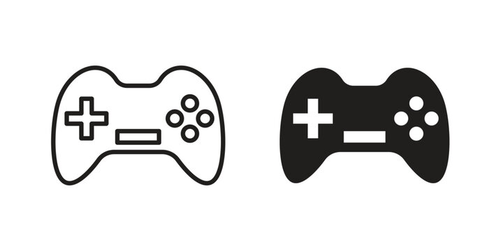 Game controller icons vector Collection Clipart Pack. icon with editable line stroke