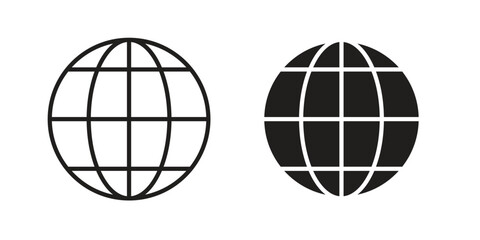 Globe icons vector Collection Clipart Pack. icon with editable line stroke