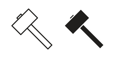 Hammer icons vector Collection Clipart Pack. icon with editable line stroke