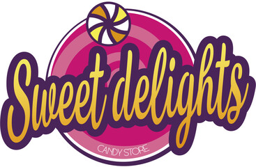 Logo Sweet Delights Candy Store EPS FORMAT