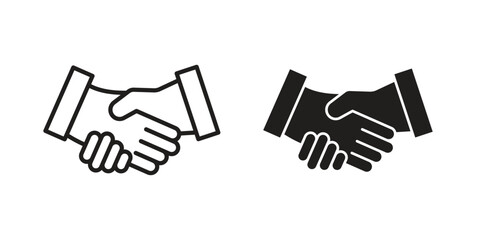 Handshake icons vector Collection Clipart Pack. icon with editable line stroke