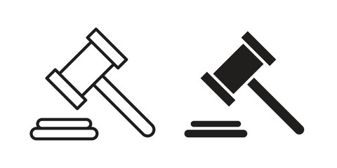 Law icons vector Collection Clipart Pack. icon with editable line stroke