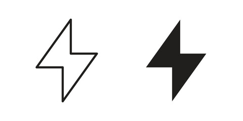 Lightning icons vector Collection Clipart Pack. icon with editable line stroke