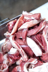 Close up of meat in the butcher shop