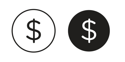 Money coin icons vector Collection Clipart Pack. icon with editable line stroke