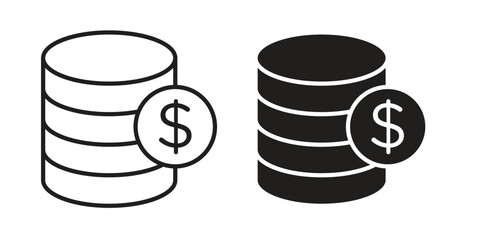 Money icons vector Collection Clipart Pack. icon with editable line stroke