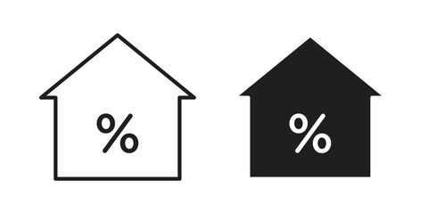 Mortgage icons vector Collection Clipart Pack. icon with editable line stroke