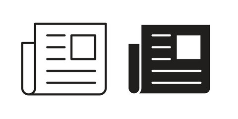 Newspaper icons vector Collection Clipart Pack. icon with editable line stroke