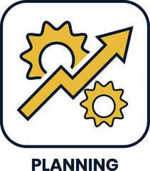 Business Planning and Process Development Icon, Planning Icon.