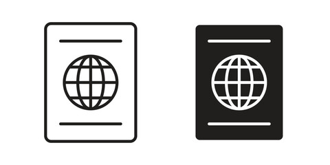 Passport icons vector Collection Clipart Pack. icon with editable line stroke