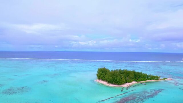 Aerial View of Motu Tapu a Private Island in Bora Bora