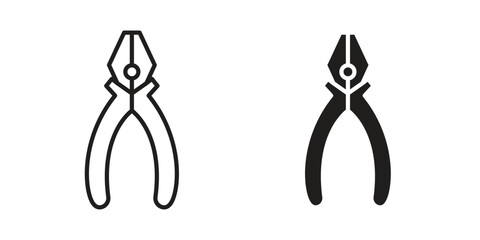 Pliers icons vector Collection Clipart Pack. icon with editable line stroke