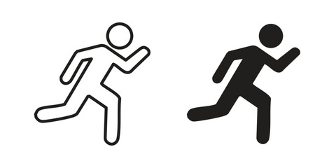 Running icons vector Collection Clipart Pack. icon with editable line stroke