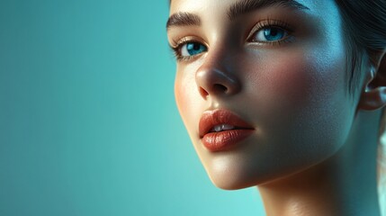Fototapeta premium Exquisite Young Fashion Model Portrait Close-up