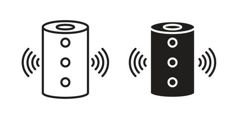 Smart speaker icons vector Collection Clipart Pack. icon with editable line stroke