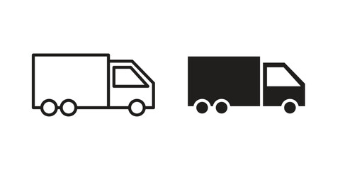 Truck icons vector Collection Clipart Pack. icon with editable line stroke