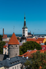 Obraz premium Beautiful view of Tallinn Old Town in summer, Estonia.
