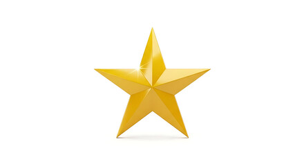 Golden star symbol isolated on white background for rating or award