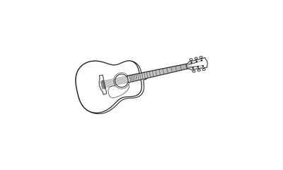 Acoustic guitar illustration isolated on transparent background