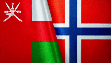 ノルウェーの国旗とオマーンの国旗(Norway flag & Oman flag.)
