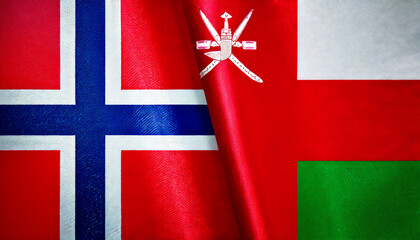 ノルウェーの国旗とオマーンの国旗(Norway flag & Oman flag.)
