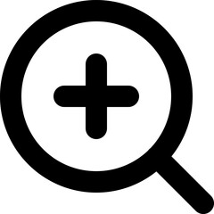 Fototapeta premium Zoom in icon - magnify plus search outline