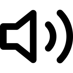 Volume on icon - sound speaker audio outline