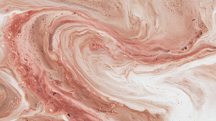Abstract swirling marble texture with copper and white tones