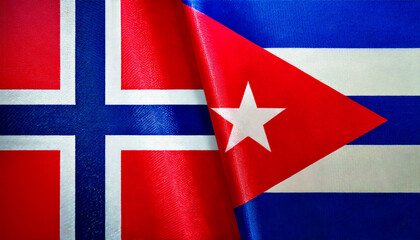 ノルウェーの国旗とキューバの国旗(Norway flag & Cuba flag.)
