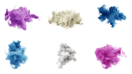 beautiful and colorful soft wave smoke effect isolated transparent background, editable vector artwork ai illustration file, elegant abstract multicolor flowing vapor mist