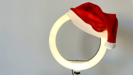 Christmas Hat on Round Light Fixture