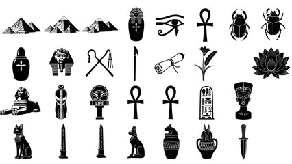 Collection of Ancient Egyptian Symbols and Hieroglyphs