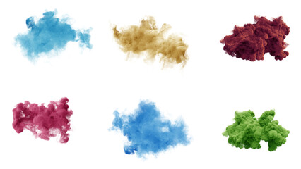 Naklejka premium beautiful and colorful luminous soft swirl smoke effect isolated transparent background, editable vector artwork ai illustration file, glowing vapor mist abstract wave