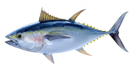 bluefin tuna fish white background
