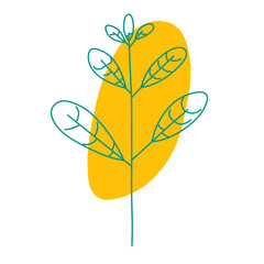 Minimal floral illustration with simple petals and leaves, perfect for botanical decorations, invitations, nature themes, and elegant design elements