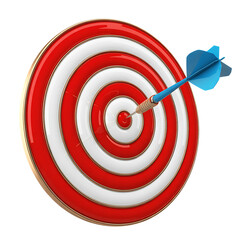 Dartboard with Dart in Bullseye darts target isolated on a transparent background