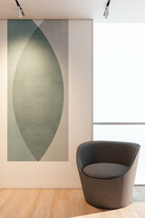 Naklejka premium Large luxury modern bright interiors Living room mockup illustration 3D rendering image