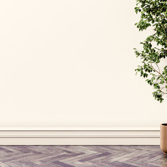 Naklejka premium Large luxury modern bright interiors Living room mockup illustration 3D rendering image