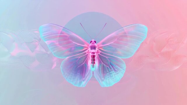 A beautiful digital butterfly with glowing colors against a blurred background, perfect for nature and beauty themed designs.