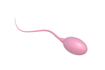 Sperm isolated on white background. Human spermatozoon. Male semen. 3d render