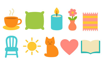 Home and leisure 3d icon set. Lifestyle, relaxation, comfort icons collection